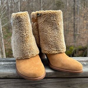 NEW Jessica Simpson Cassley 2 womens Ankle boots faux fur leather size 8.5 brown